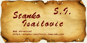 Stanko Isailović vizit kartica